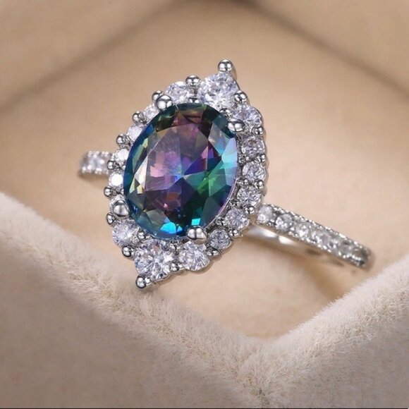 NEW Luxury 💎 Diamond Bague Sterling Silver Ring - Picture 5 of 8